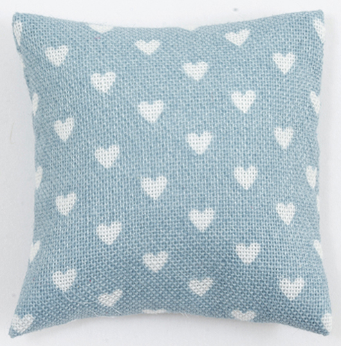 Pillow: Light Blue with White Hearts
